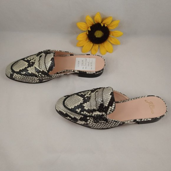 J.Crew Womens Academy Snake Leather Penny Loafers 6 - Picture 6 of 16